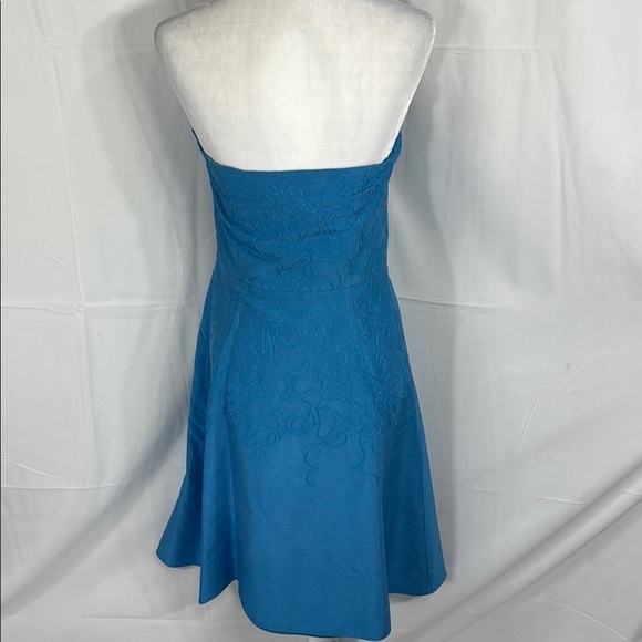 Ann Taylor Strapless Dress in Vibrant Blue 100% Silk Dress - Picture 6 of 8